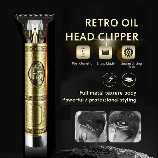 Golden Professional Buddha Trimmer Clippers Set -  6 in 1 Electric Hair Trimmer
