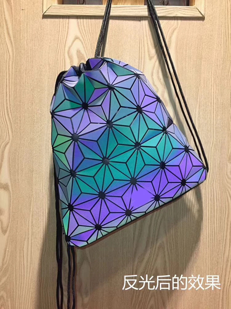 Trendy drawstring backpack rhombus style