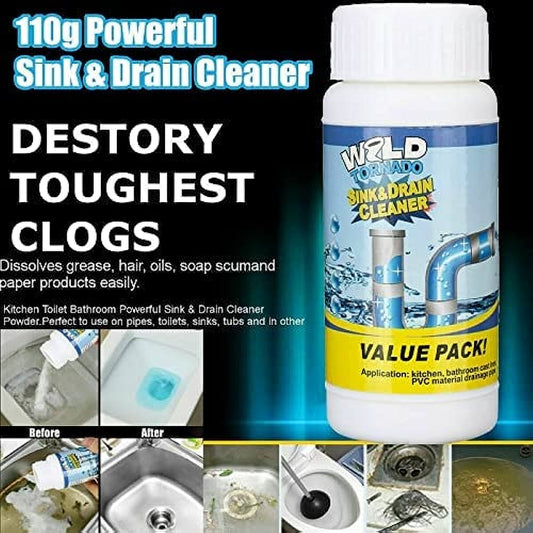 Powerful Drain Blockage Cleaner Sink Cleaner Powder (110G) (Pack of 1) - Buy Pack of 2