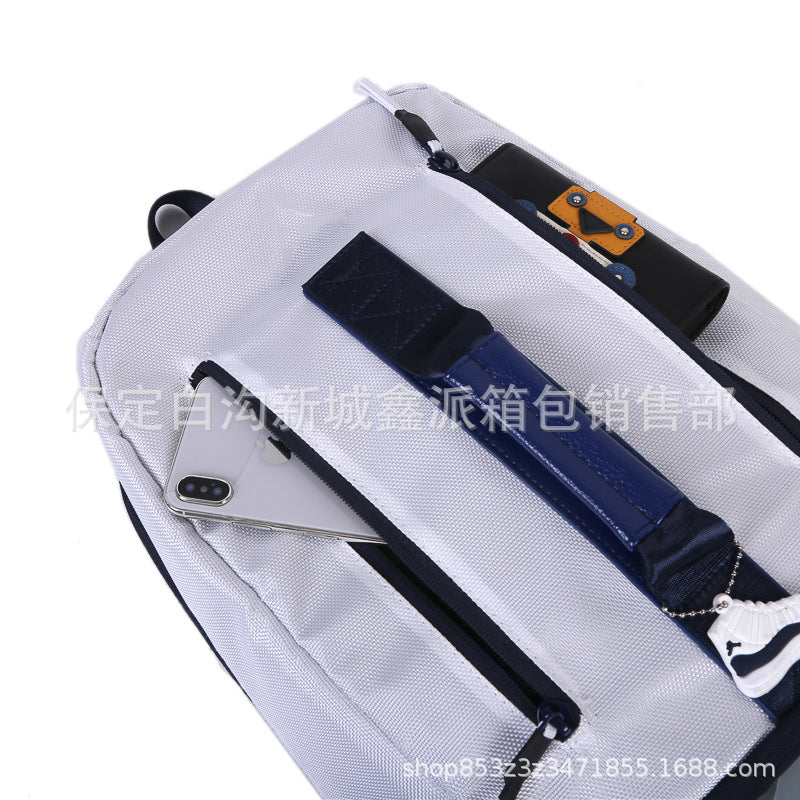 Trendy basketball double zipper backpack independent shoe compartment bag