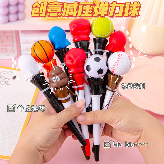 Creative elastic ball ballpoint pen cute personality pu slow rebound fist shape pen student decompression stationery gift pen