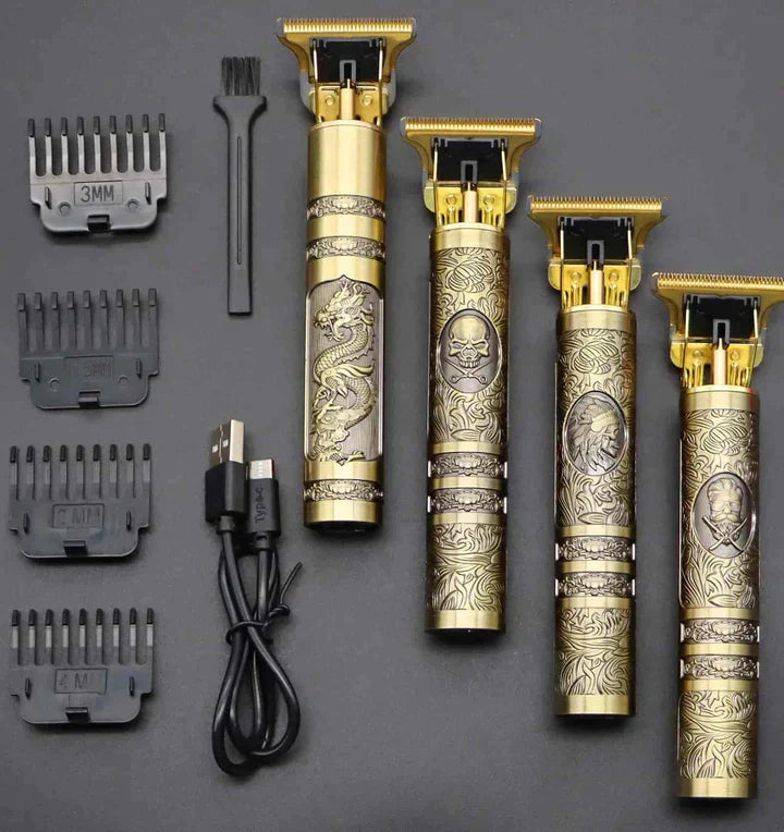 Golden Professional Buddha Trimmer Clippers Set -  6 in 1 Electric Hair Trimmer