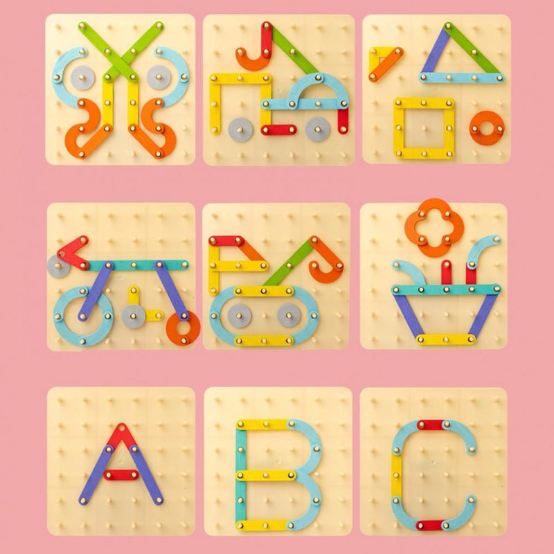 Wooden Alphabet Construction Puzzle Toy