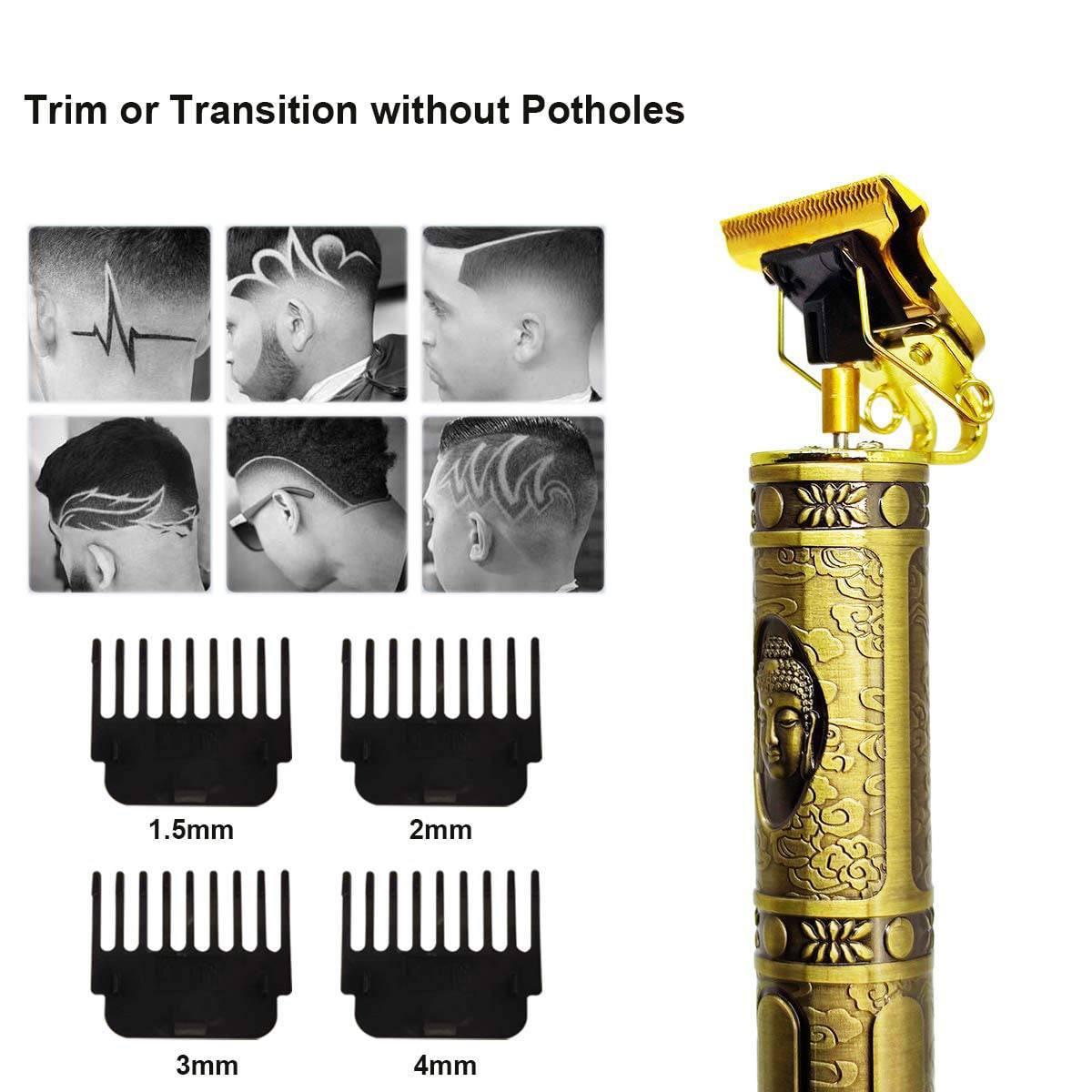Golden Buddha Trimmer Set, 6 in 1 Electric Hair Trimmer for Men, Upgraded Professional Clippers Set